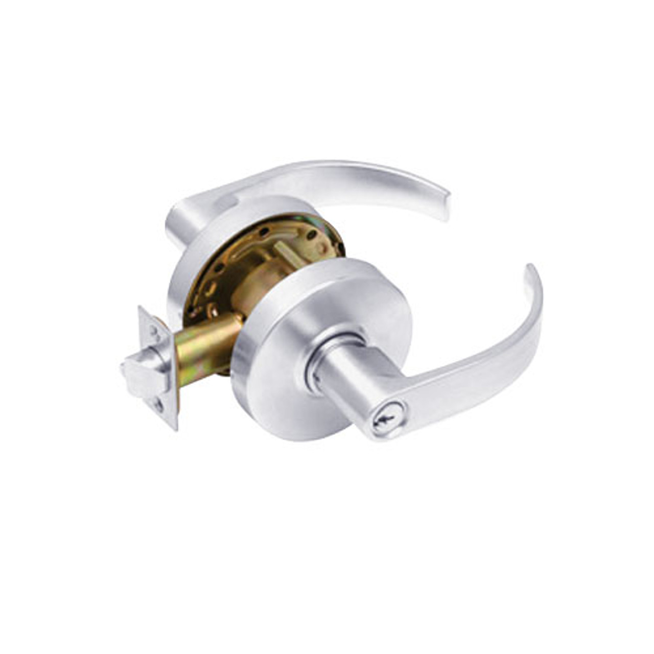RL11-BRR-26 Arrow Cylindrical Lock RL Series Entrance Lever with Broadway Trim Design in Bright Chrome
