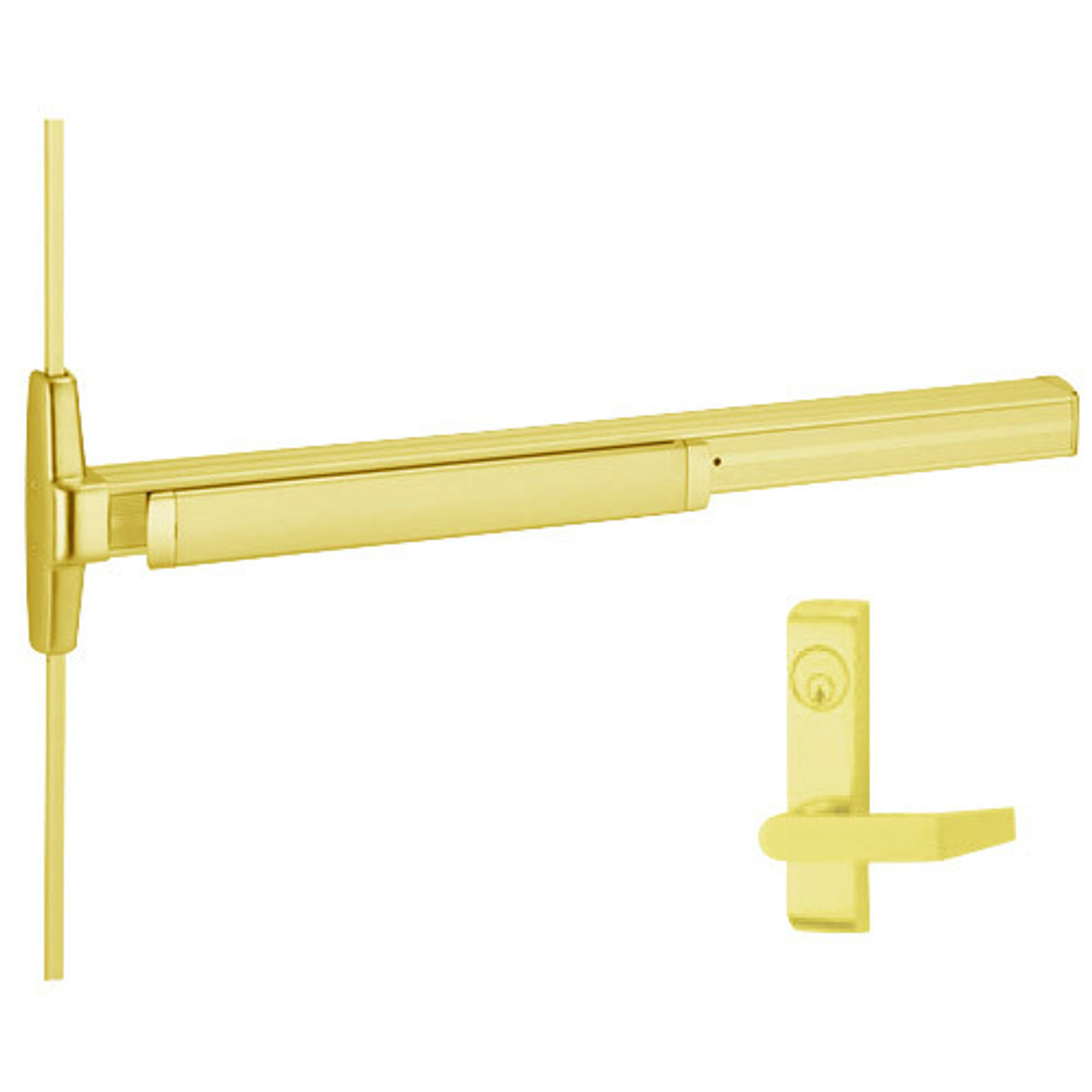 3327A-L-F-US3-2-RHR Von Duprin Exit Device in Bright Brass