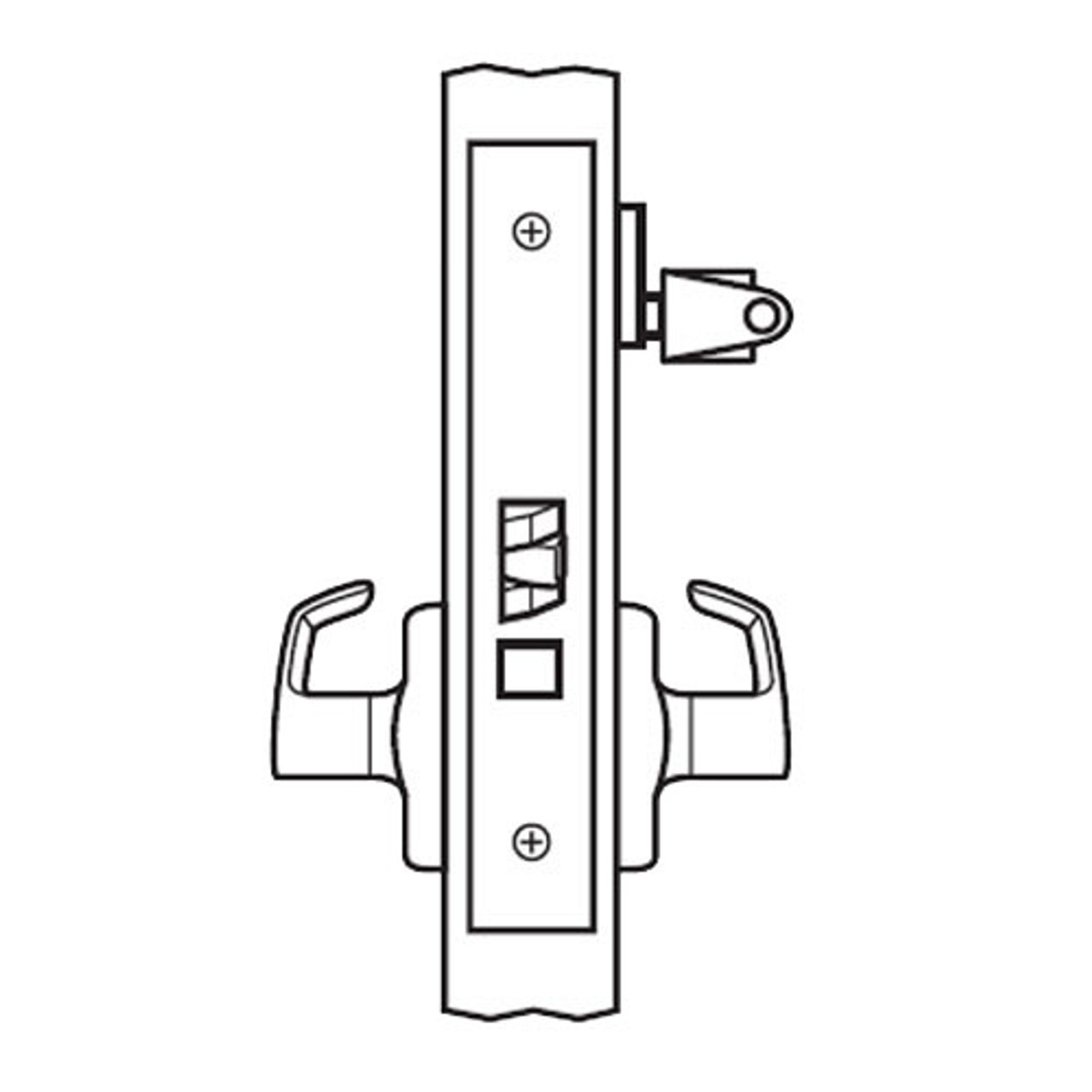 BM12-VL-04 Arrow Mortise Lock BM Series Storeroom Lever with Ventura Design in Satin Brass