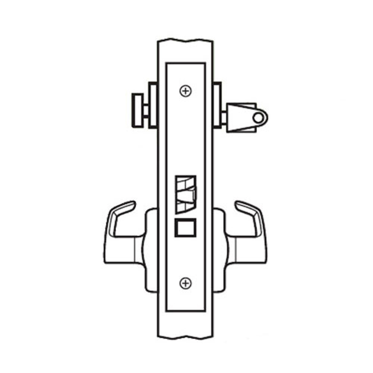 BM27-VL-10B Arrow Mortise Lock BM Series Institutional Privacy Lever with Ventura Design in Oil Rubbed Bronze