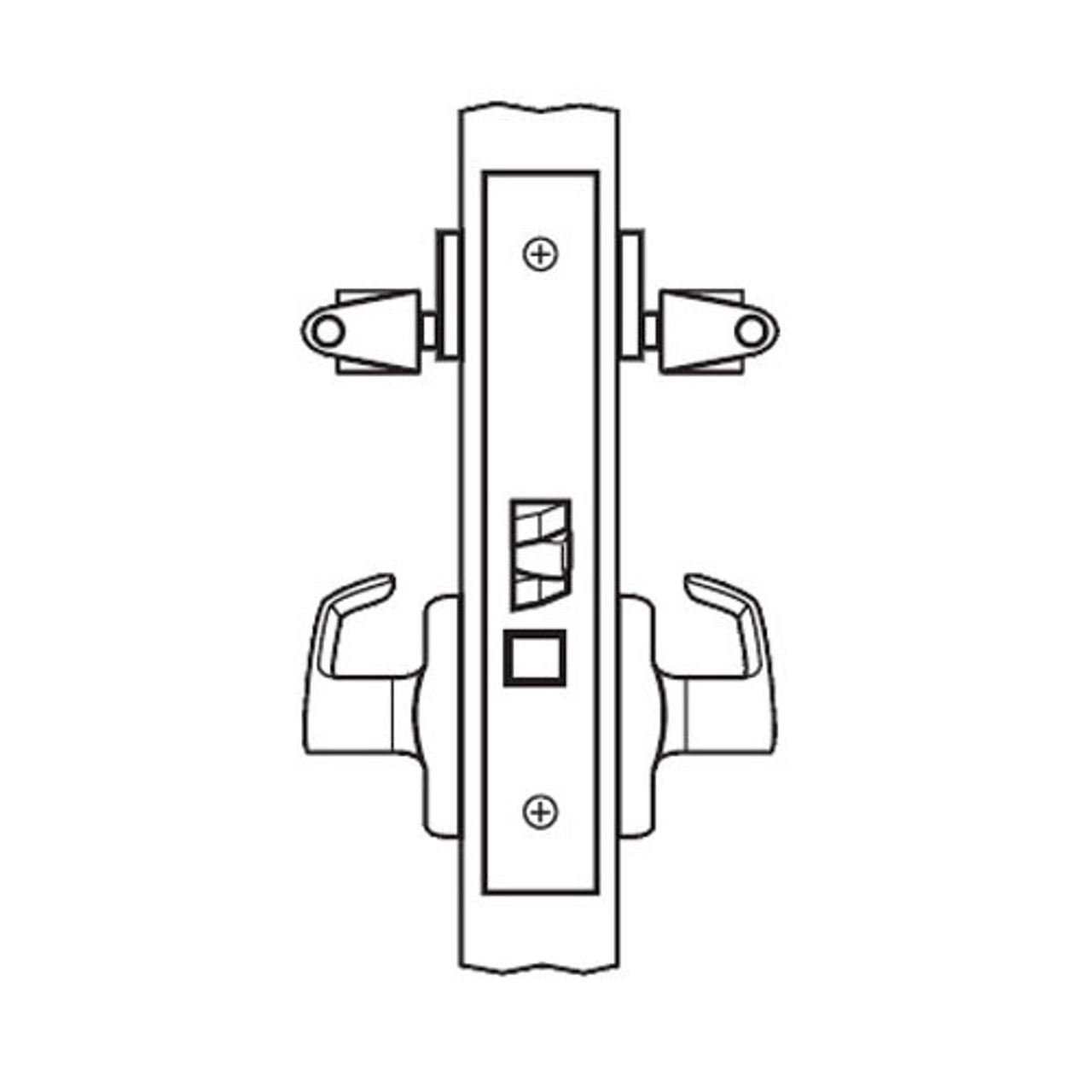 BM38-VL-32 Arrow Mortise Lock BM Series Classroom Security Lever with Ventura Design in Bright Stainless Steel