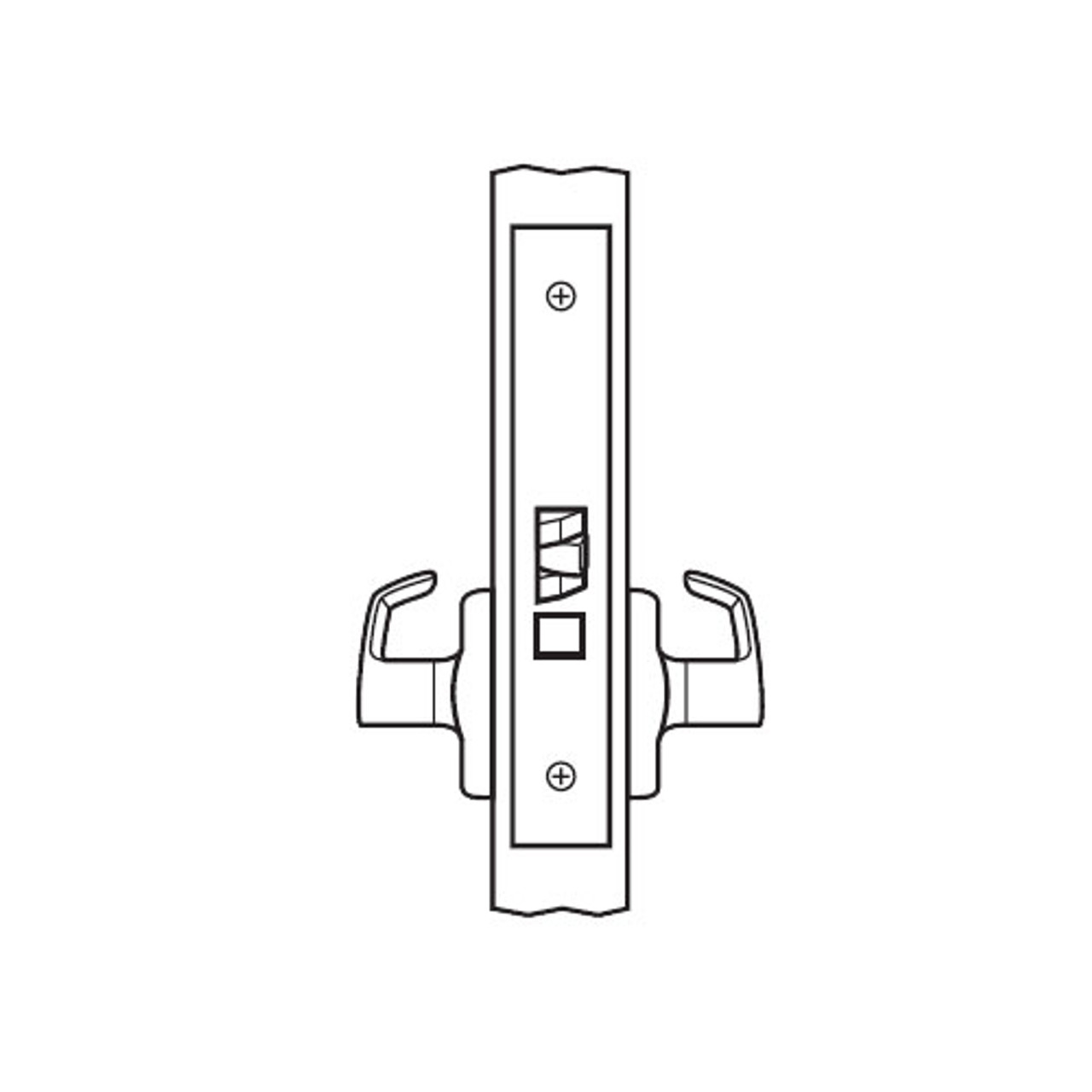 BM01-VH-10 Arrow Mortise Lock BM Series Passage Lever with Ventura Design and H Escutcheon in Satin Bronze