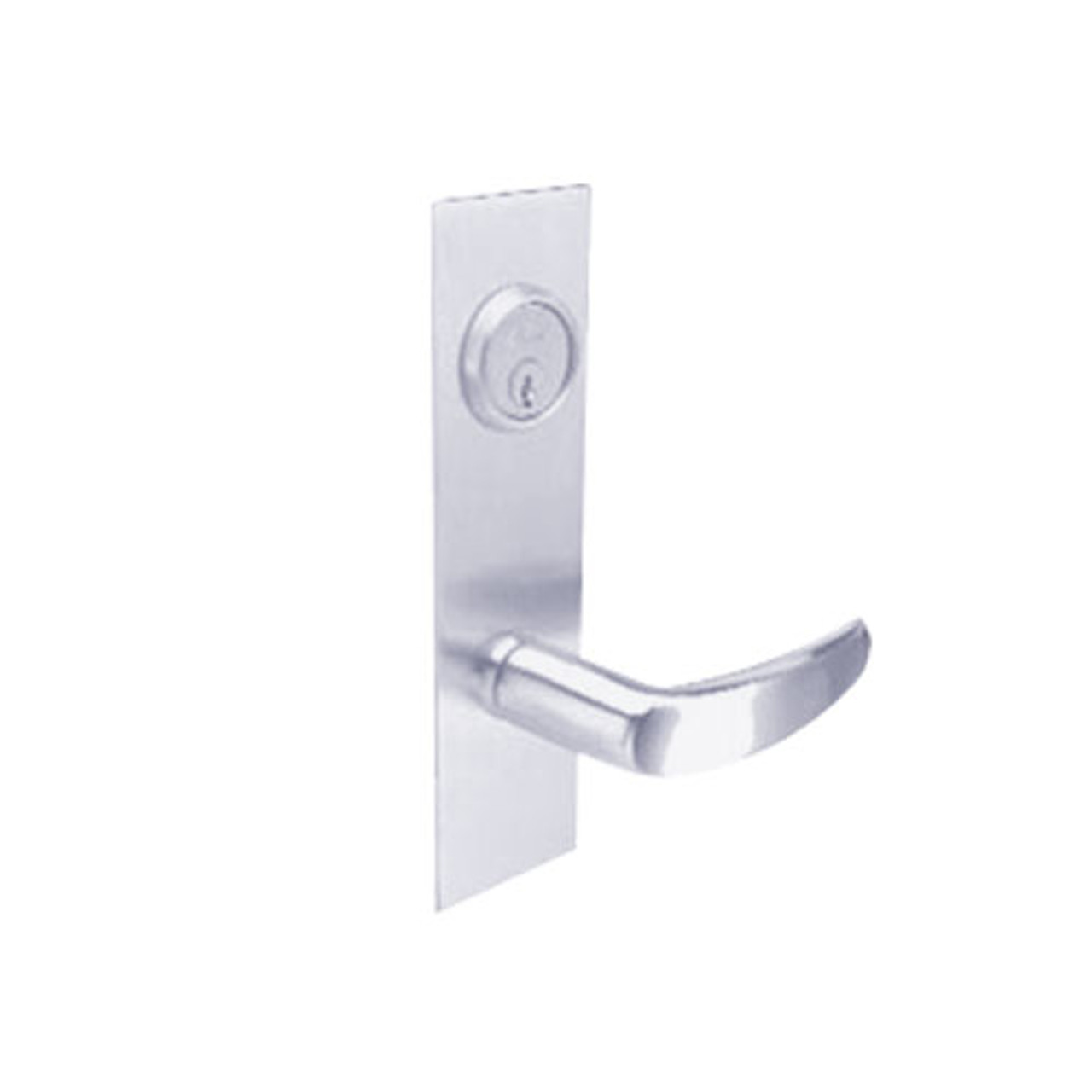 BM26-VH-26 Arrow Mortise Lock BM Series Privacy Lever with Ventura Design and H Escutcheon in Bright Chrome