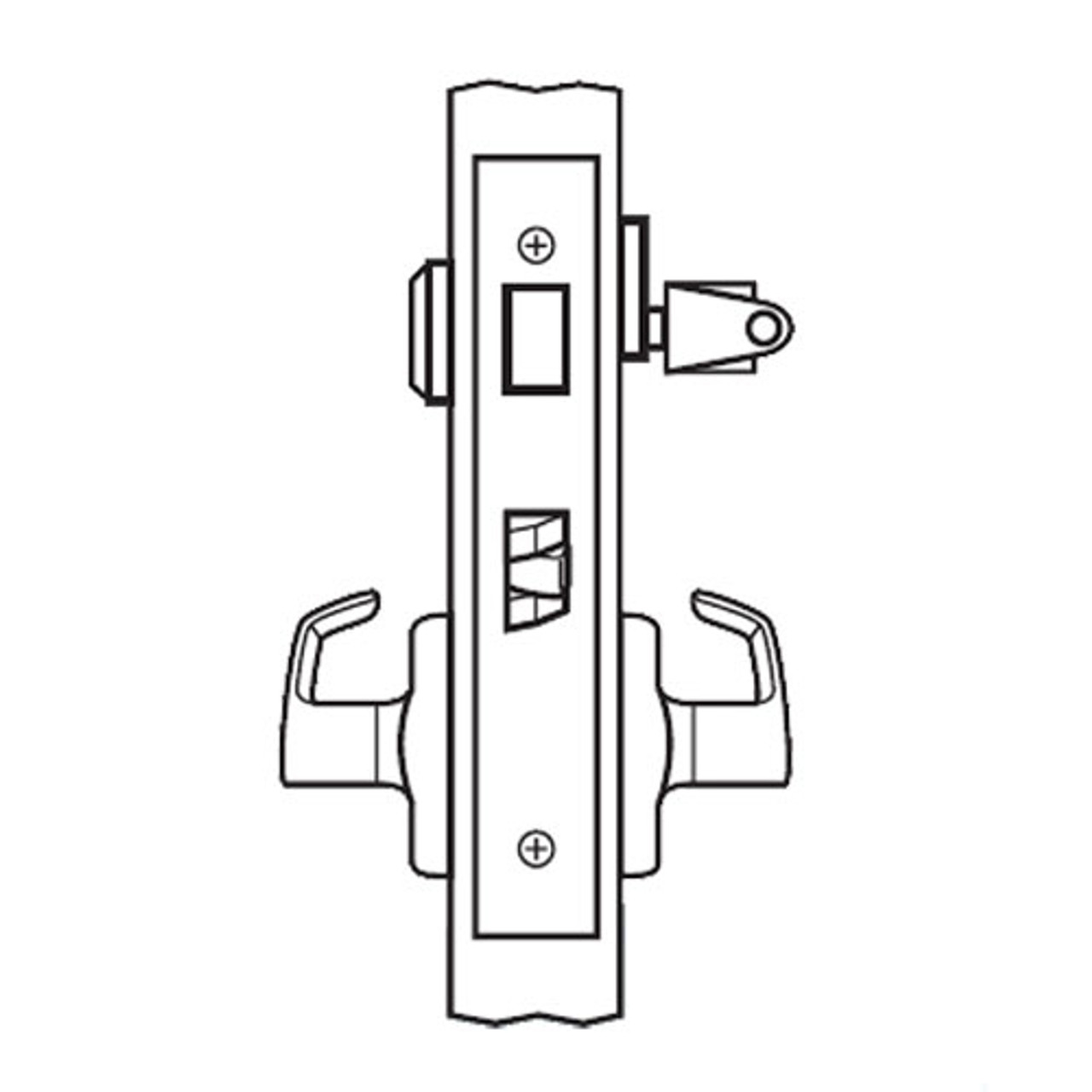 BM13-VH-03 Arrow Mortise Lock BM Series Front Door Lever with Ventura Design and H Escutcheon in Bright Brass