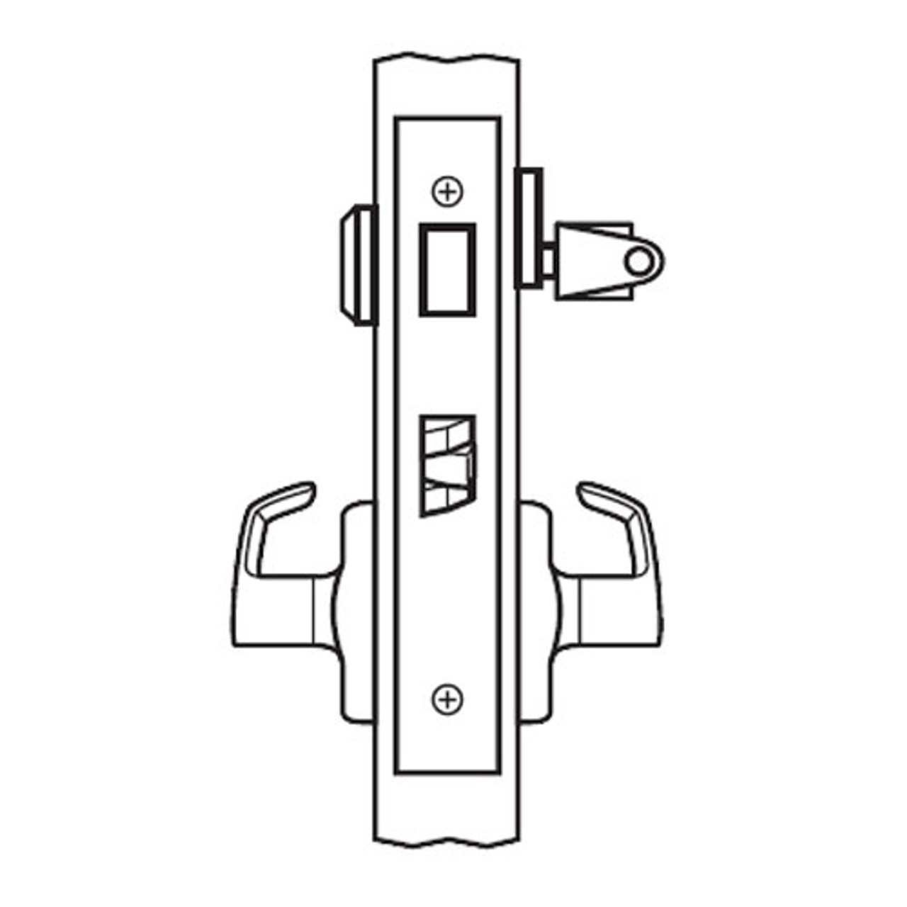 BM19-VH-10 Arrow Mortise Lock BM Series Dormitory Lever with Ventura Design and H Escutcheon in Satin Bronze