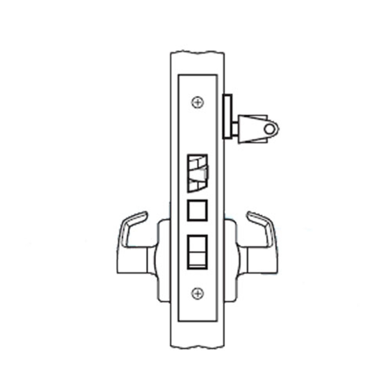 BM22-VH-04 Arrow Mortise Lock BM Series Office Lever with Ventura Design and H Escutcheon in Satin Brass