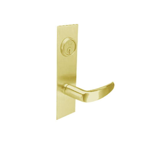 BM24-VH-04 Arrow Mortise Lock BM Series Storeroom Lever with Ventura Design and H Escutcheon in Satin Brass