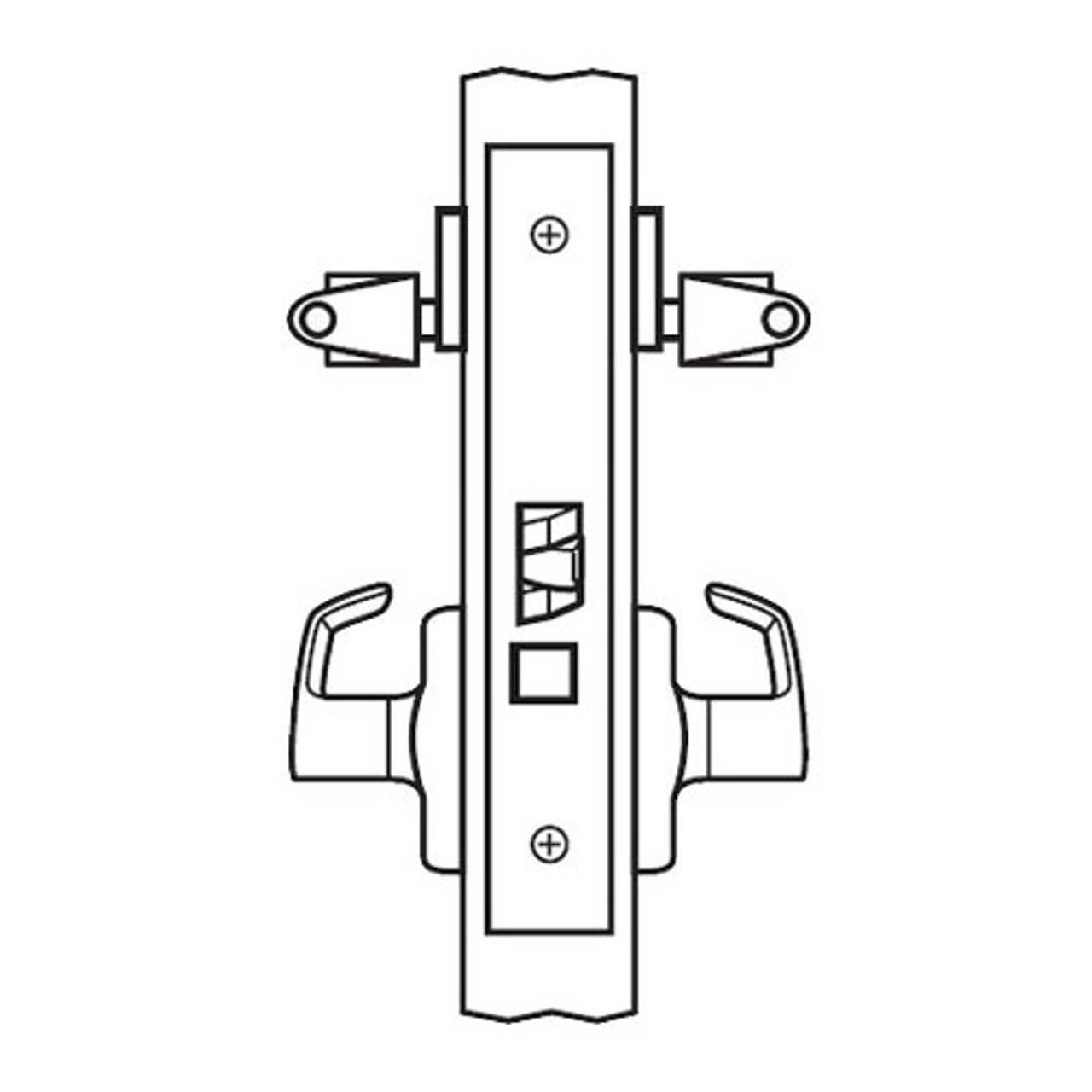 BM33-HSL-04 Arrow Mortise Lock BM Series Storeroom Lever with Hastings Design in Satin Brass