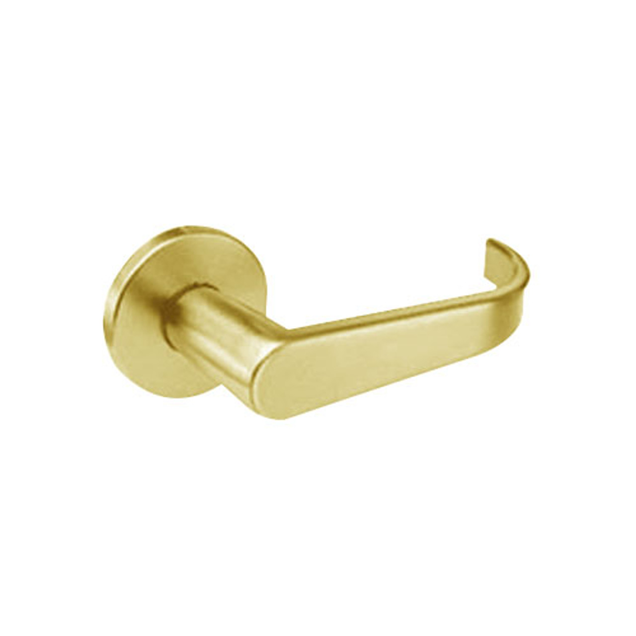 BM27-BRL-04 Arrow Mortise Lock BM Series Institutional Privacy Lever with Broadway Design in Satin Brass