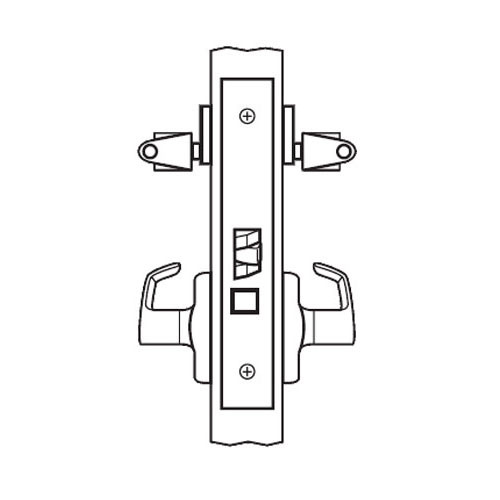 BM38-BRL-04 Arrow Mortise Lock BM Series Classroom Security Lever with Broadway Design in Satin Brass