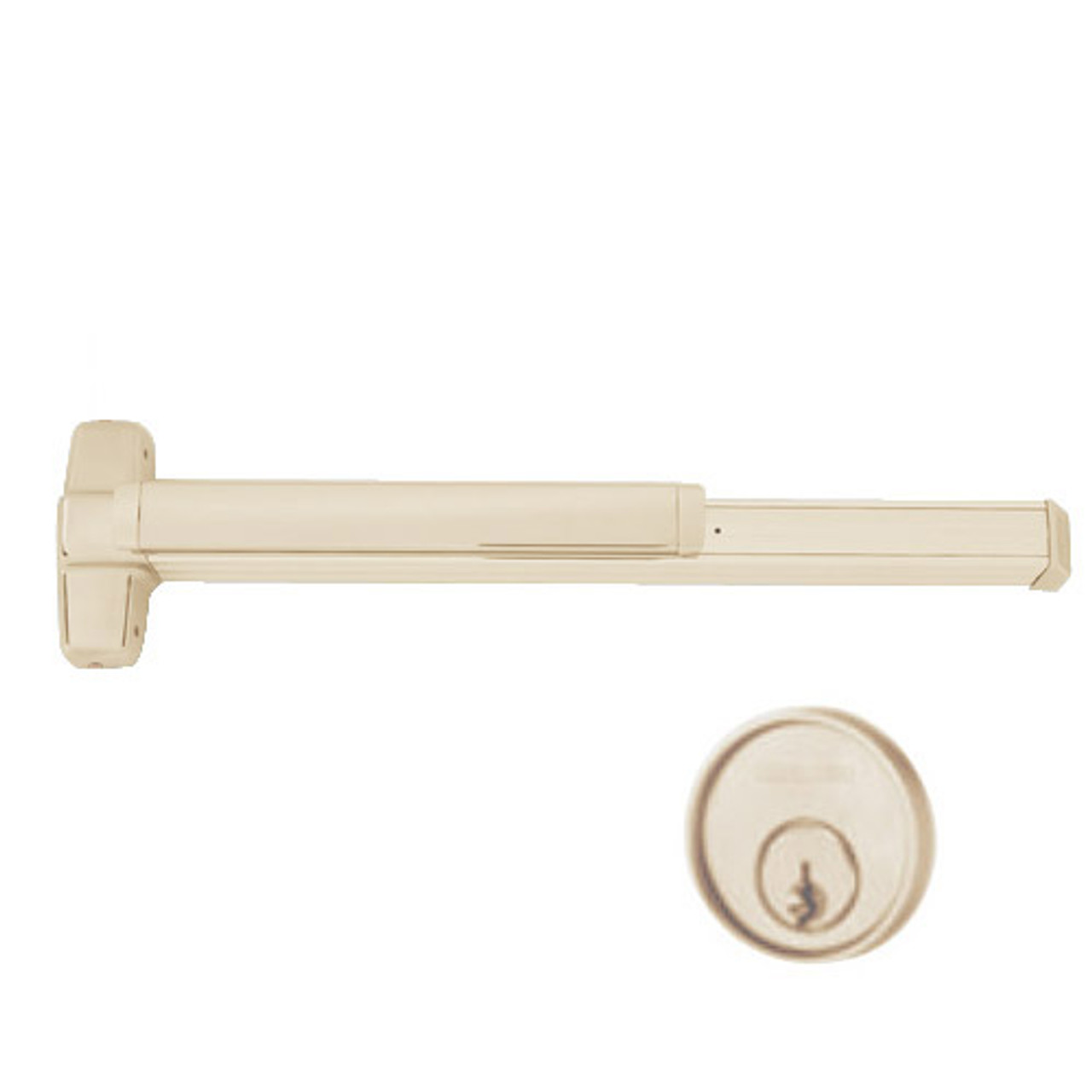 CD9847WDC-NL-OP-US4-4 Von Duprin Exit Device with Cylinder Dogging in Satin Brass