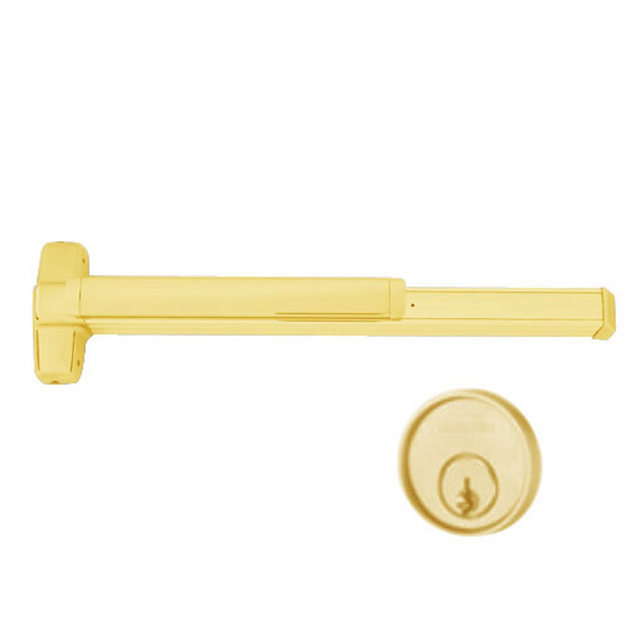 CD9847WDC-NL-OP-US3-4 Von Duprin Exit Device with Cylinder Dogging in Bright Brass