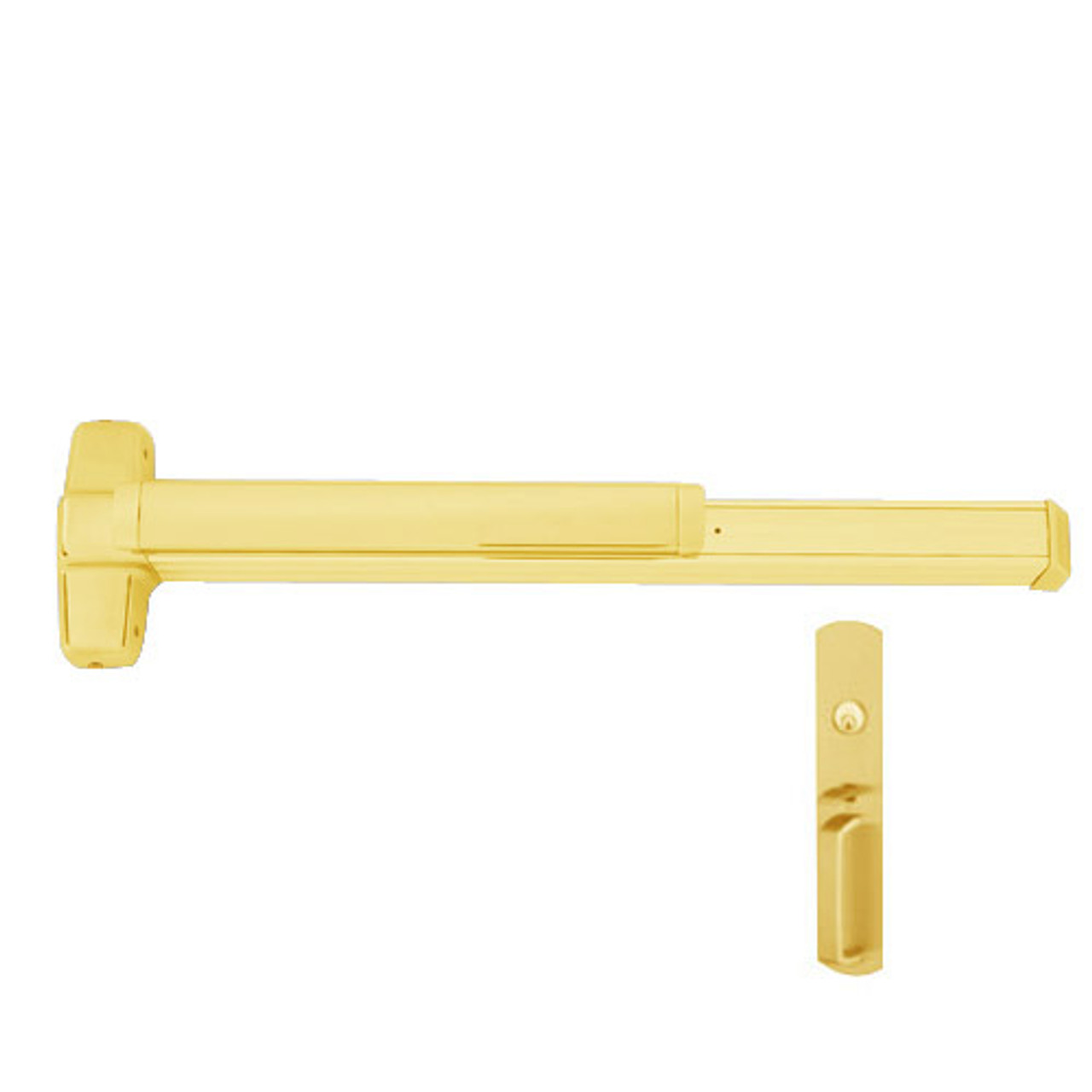 CD9847WDC-TP-US3-4 Von Duprin Exit Device with Cylinder Dogging in Bright Brass