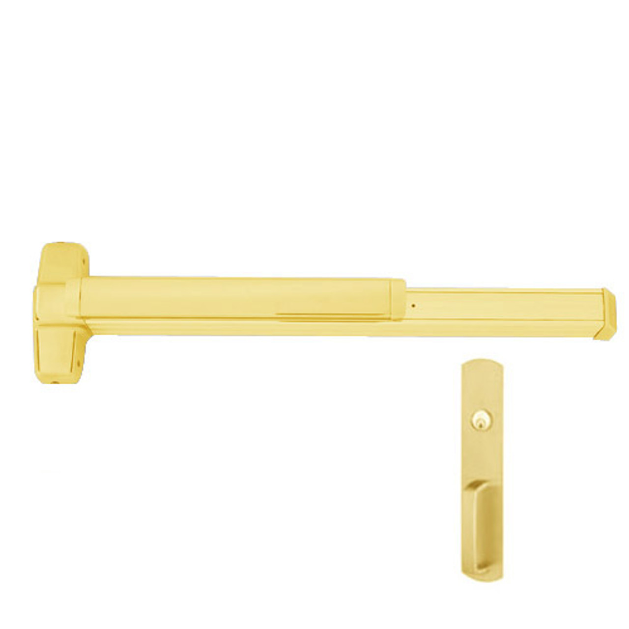 EL9847WDC-NL-US3-3 Von Duprin Exit Device with Electric Latch Retraction in Bright Brass