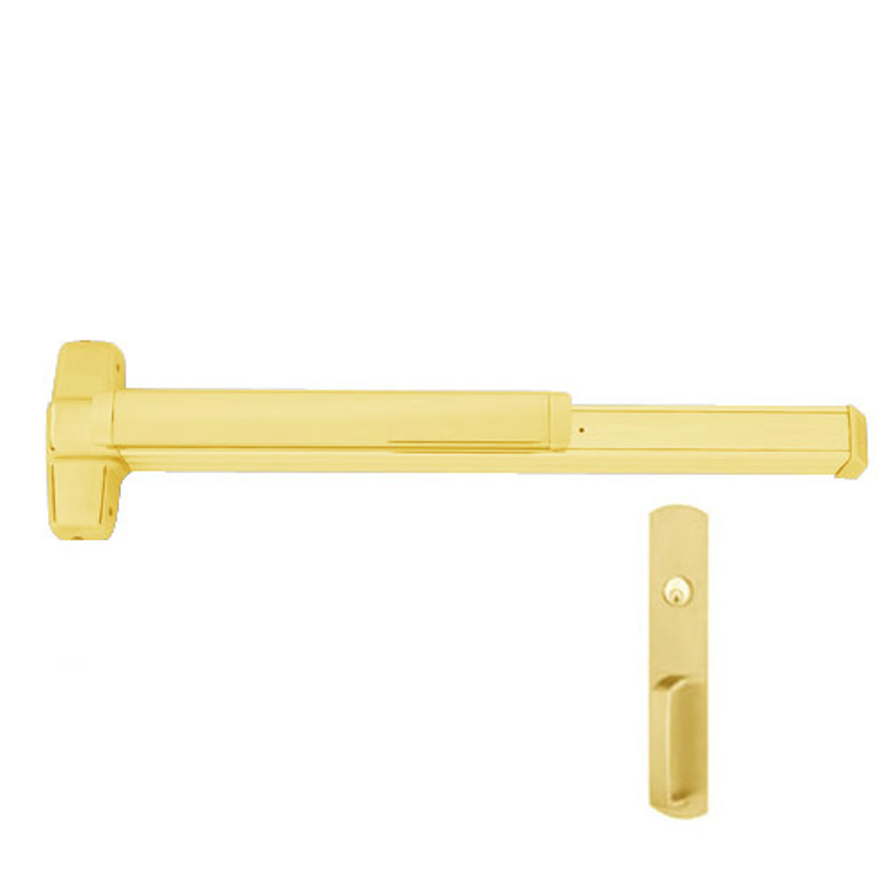 EL9847WDC-NL-US3-4 Von Duprin Exit Device with Electric Latch Retraction in Bright Brass