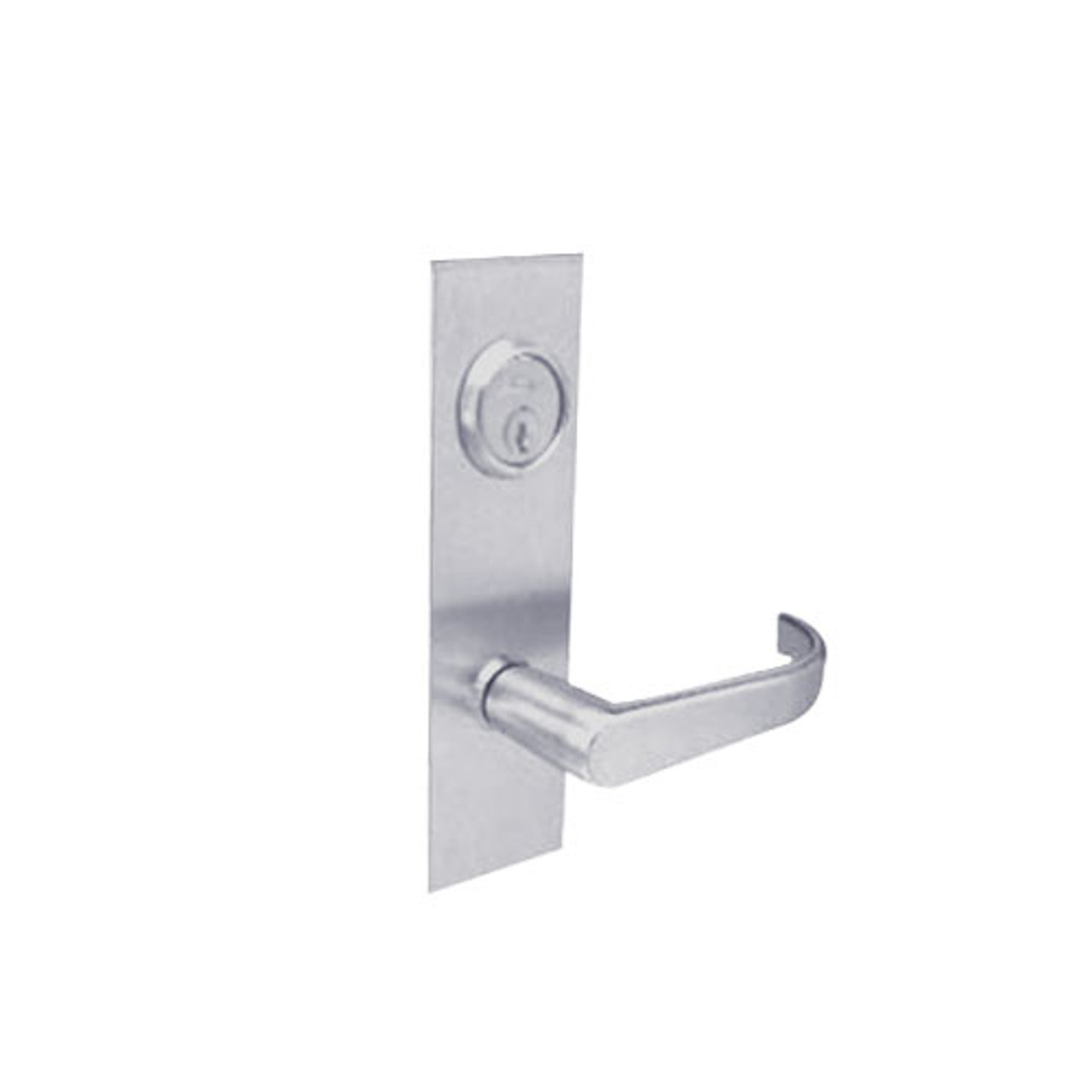BM02-BRH-26D Arrow Mortise Lock BM Series Privacy Lever with Broadway Design and H Escutcheon in Satin Chrome
