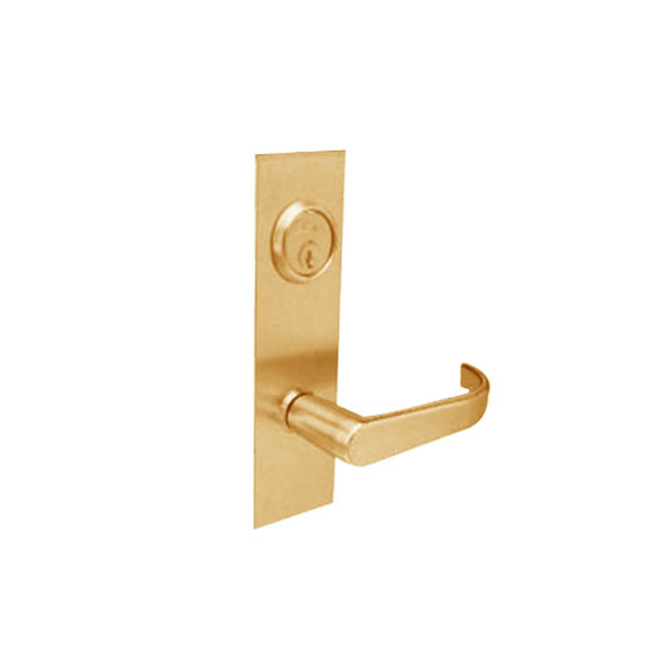 BM02-BRH-10 Arrow Mortise Lock BM Series Privacy Lever with Broadway Design and H Escutcheon in Satin Bronze