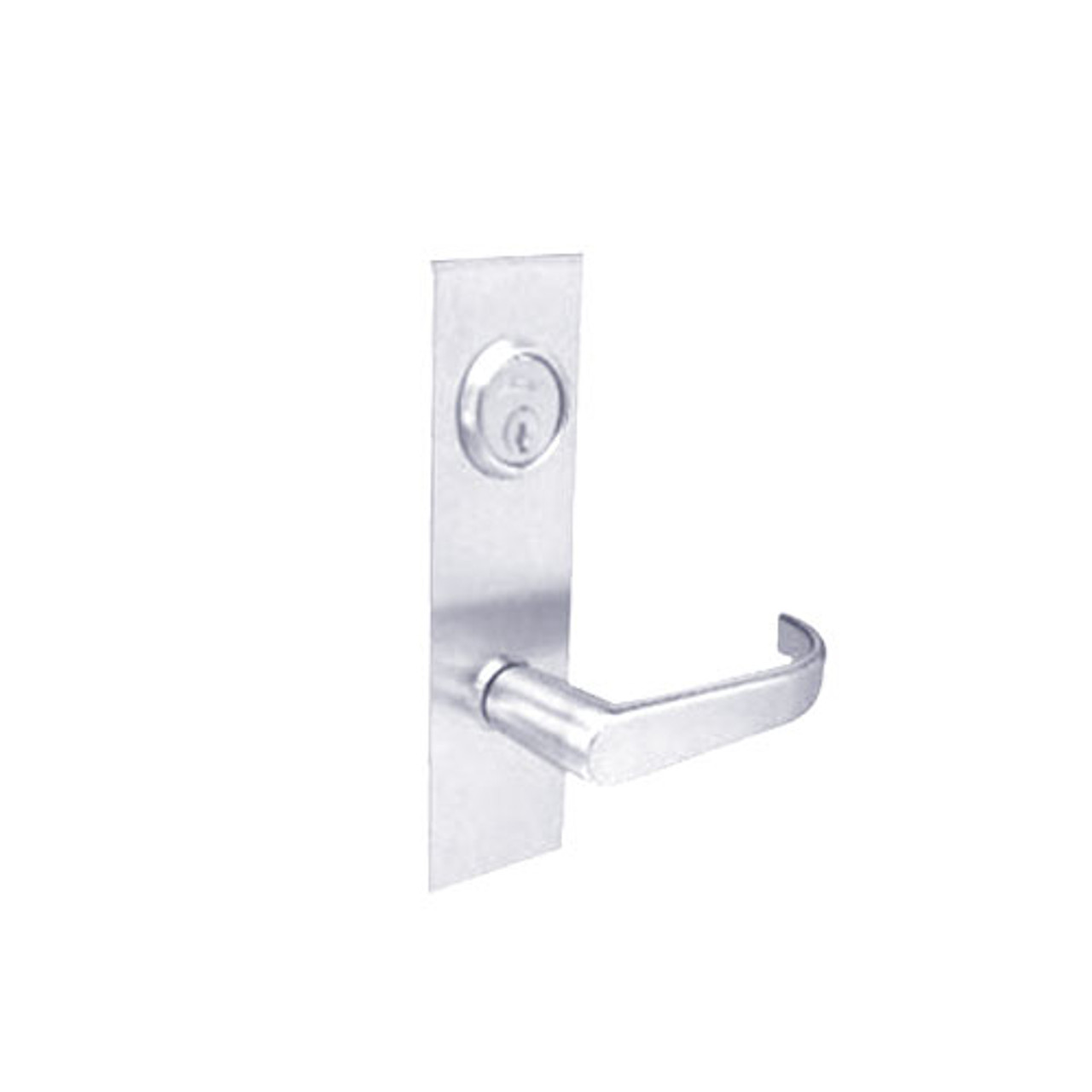 BM02-BRH-26 Arrow Mortise Lock BM Series Privacy Lever with Broadway Design and H Escutcheon in Bright Chrome