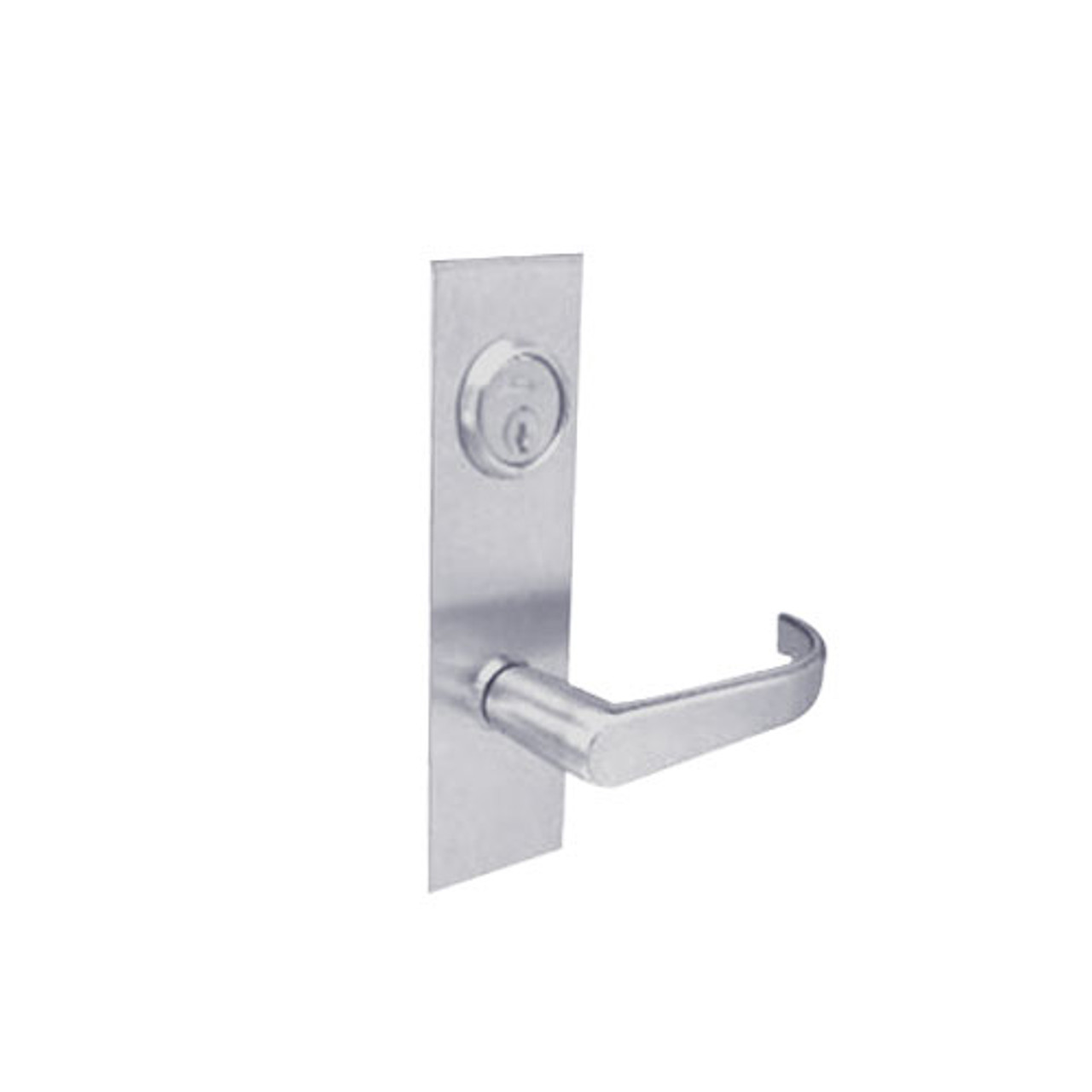 BM26-BRH-26D Arrow Mortise Lock BM Series Privacy Lever with Broadway Design and H Escutcheon in Satin Chrome