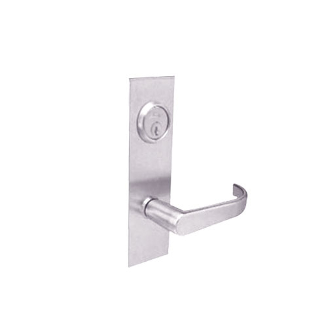 BM34-BRH-32 Arrow Mortise Lock BM Series Storeroom Lever with Broadway Design and H Escutcheon in Bright Stainless Steel