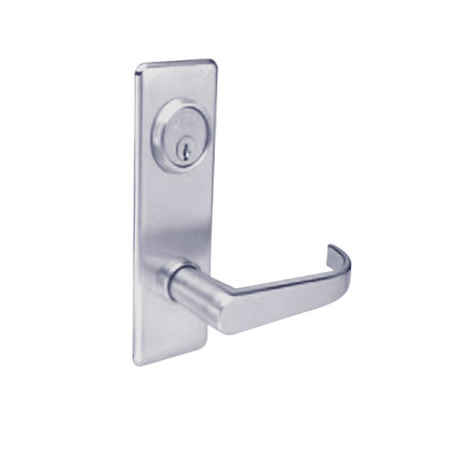 BM01-BRG-26D Arrow Mortise Lock BM Series Passage Lever with Broadway Design and G Escutcheon in Satin Chrome