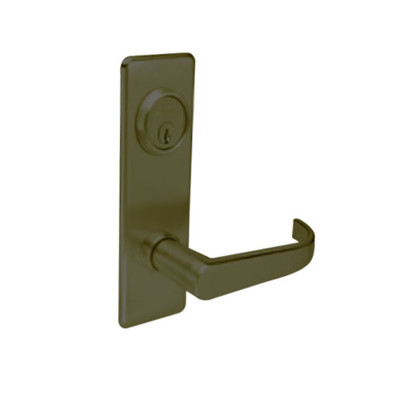 BM01-BRG-10B Arrow Mortise Lock BM Series Passage Lever with Broadway Design and G Escutcheon in Oil Rubbed Bronze