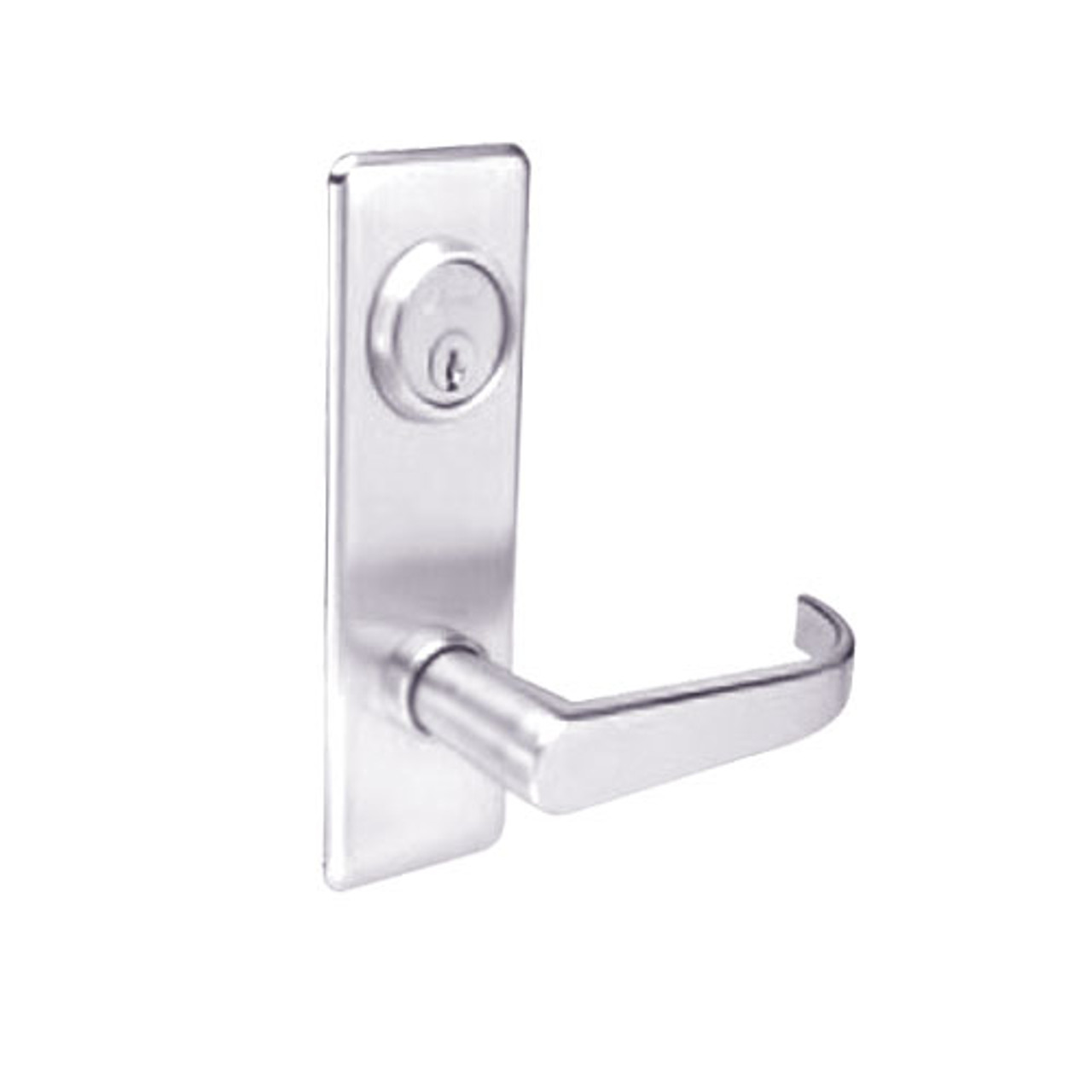 BM02-BRG-32 Arrow Mortise Lock BM Series Privacy Lever with Broadway Design and G Escutcheon in Bright Stainless Steel