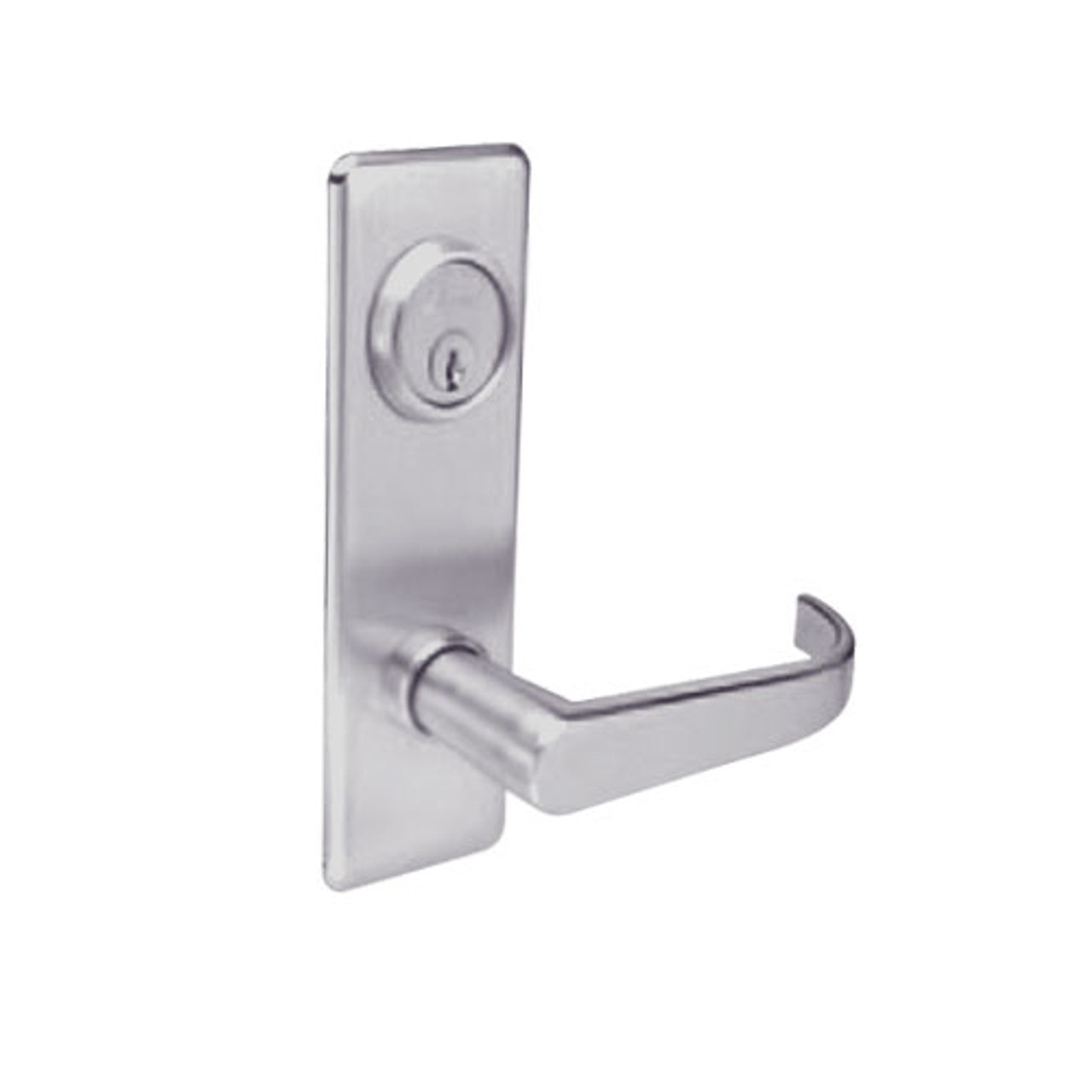 BM13-BRG-32D Arrow Mortise Lock BM Series Front Door Lever with Broadway Design and G Escutcheon in Satin Stainless Steel