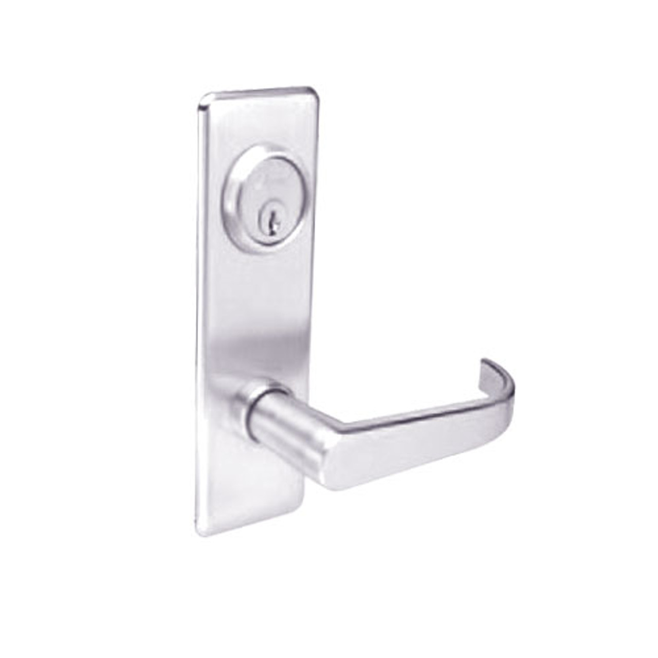 BM22-BRG-32 Arrow Mortise Lock BM Series Office Lever with Broadway Design and G Escutcheon in Bright Stainless Steel