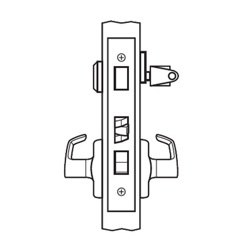 BM11-NH-03 Arrow Mortise Lock BM Series Apartment Lever with Neo Design and H Escutcheon in Bright Brass