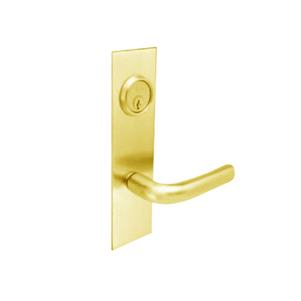 BM17-NH-03 Arrow Mortise Lock BM Series Classroom Lever with Neo Design and H Escutcheon in Bright Brass