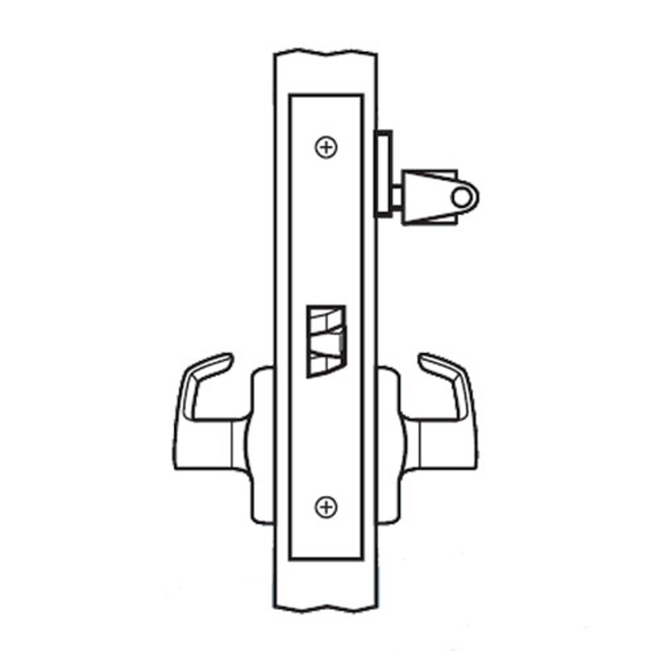 BM24-NH-26D Arrow Mortise Lock BM Series Storeroom Lever with Neo Design and H Escutcheon in Satin Chrome