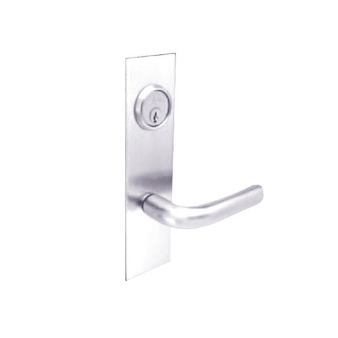 BM33-NH-32 Arrow Mortise Lock BM Series Storeroom Lever with Neo Design and H Escutcheon in Bright Stainless Steel
