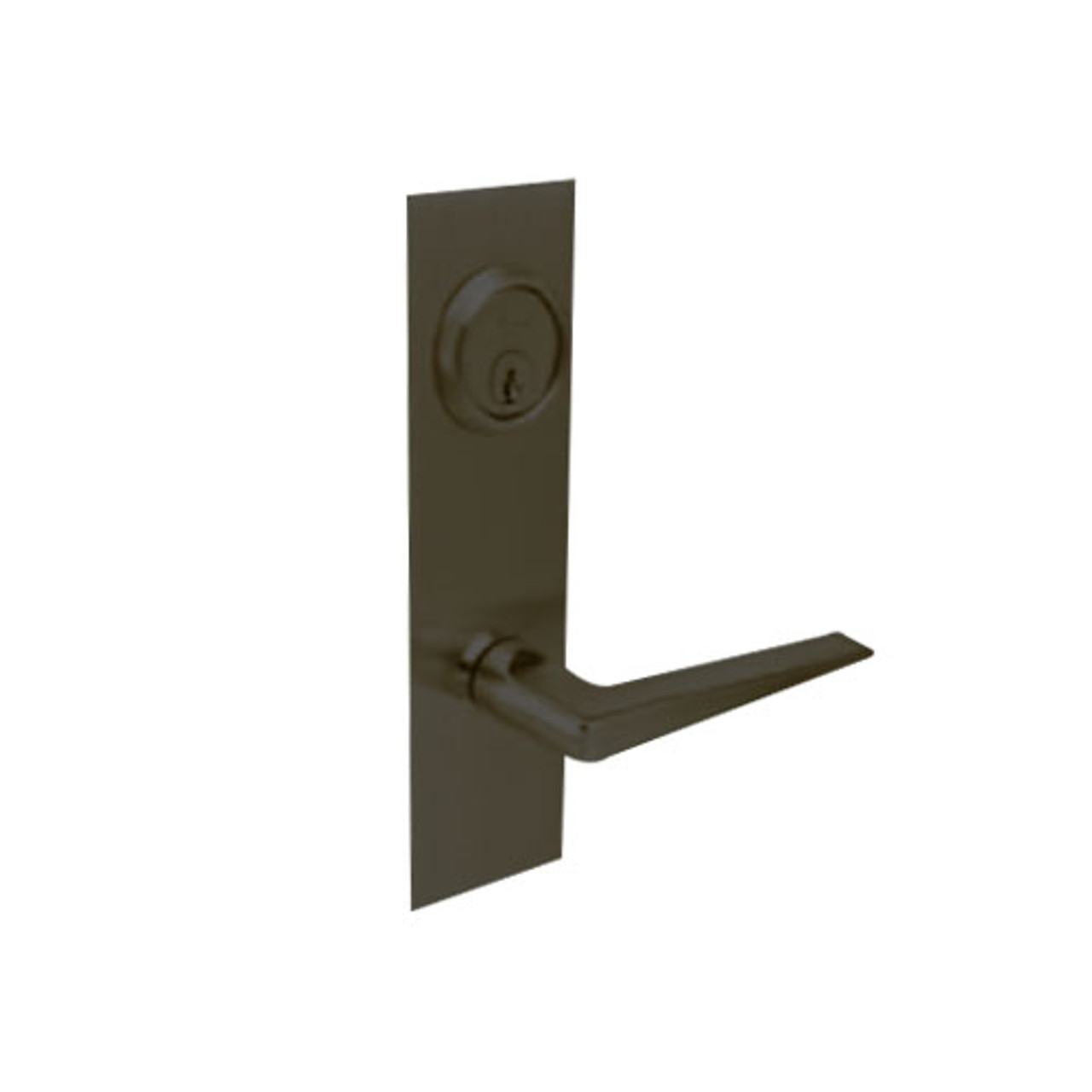 BM02-JH-10B Arrow Mortise Lock BM Series Privacy Lever with Javelin Design and H Escutcheon in Oil Rubbed Bronze