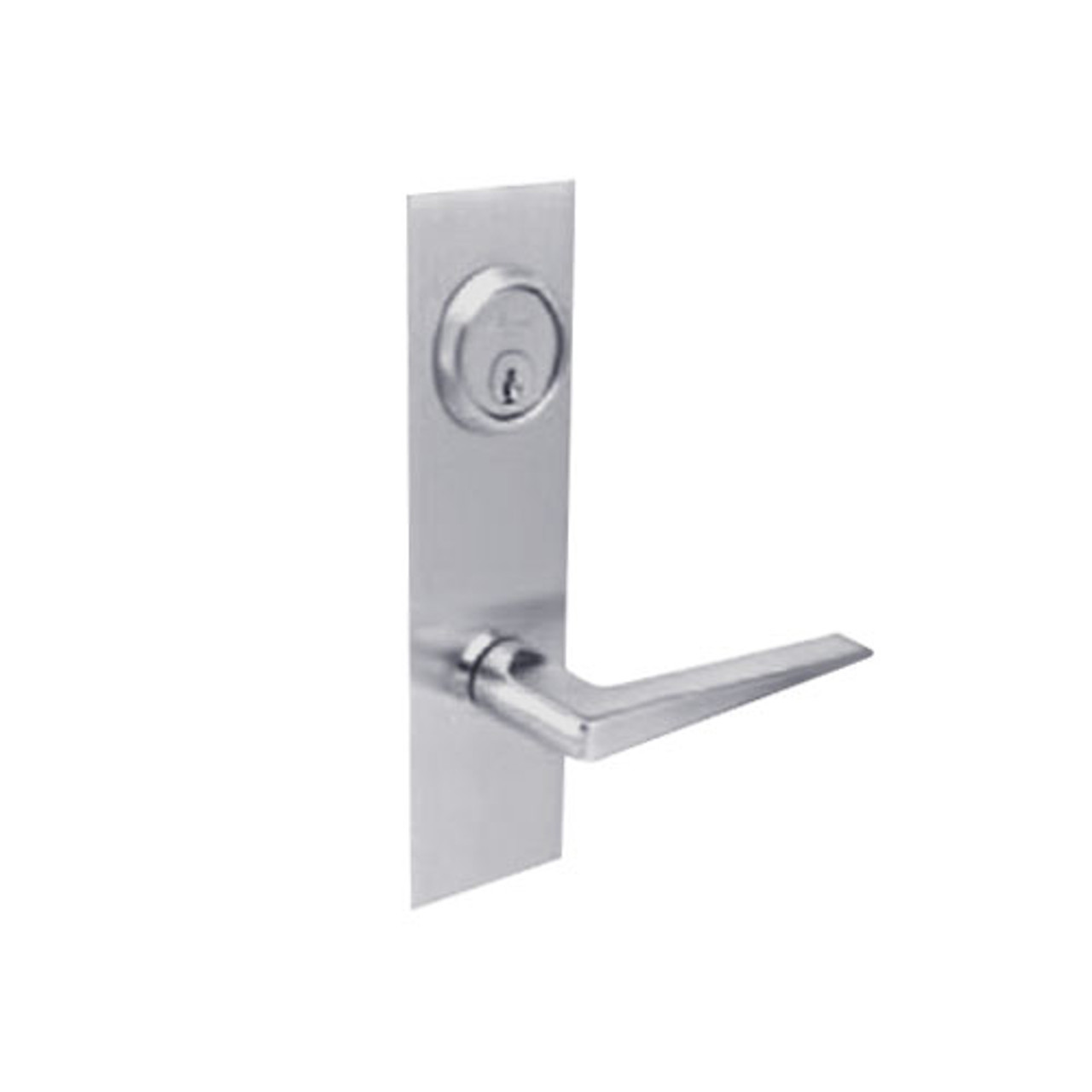 BM07-JH-26D Arrow Mortise Lock BM Series Exit Lever with Javelin Design and H Escutcheon in Satin Chrome