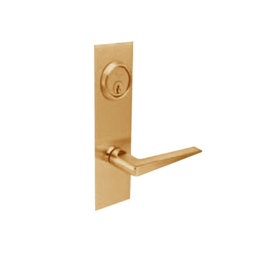 BM21-JH-10 Arrow Mortise Lock BM Series Entrance Lever with Javelin Design and H Escutcheon in Satin Bronze