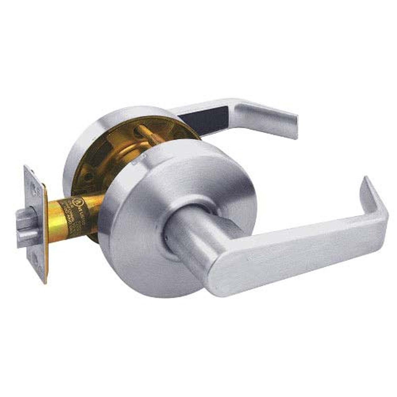 RL02-SR-26D Arrow Cylindrical Lock RL Series Privacy Lever with Sierra Trim Design in Satin Chrome