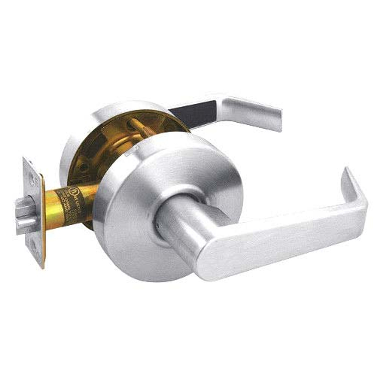 RL02-SR-26 Arrow Cylindrical Lock RL Series Privacy Lever with Sierra Trim Design in Bright Chrome