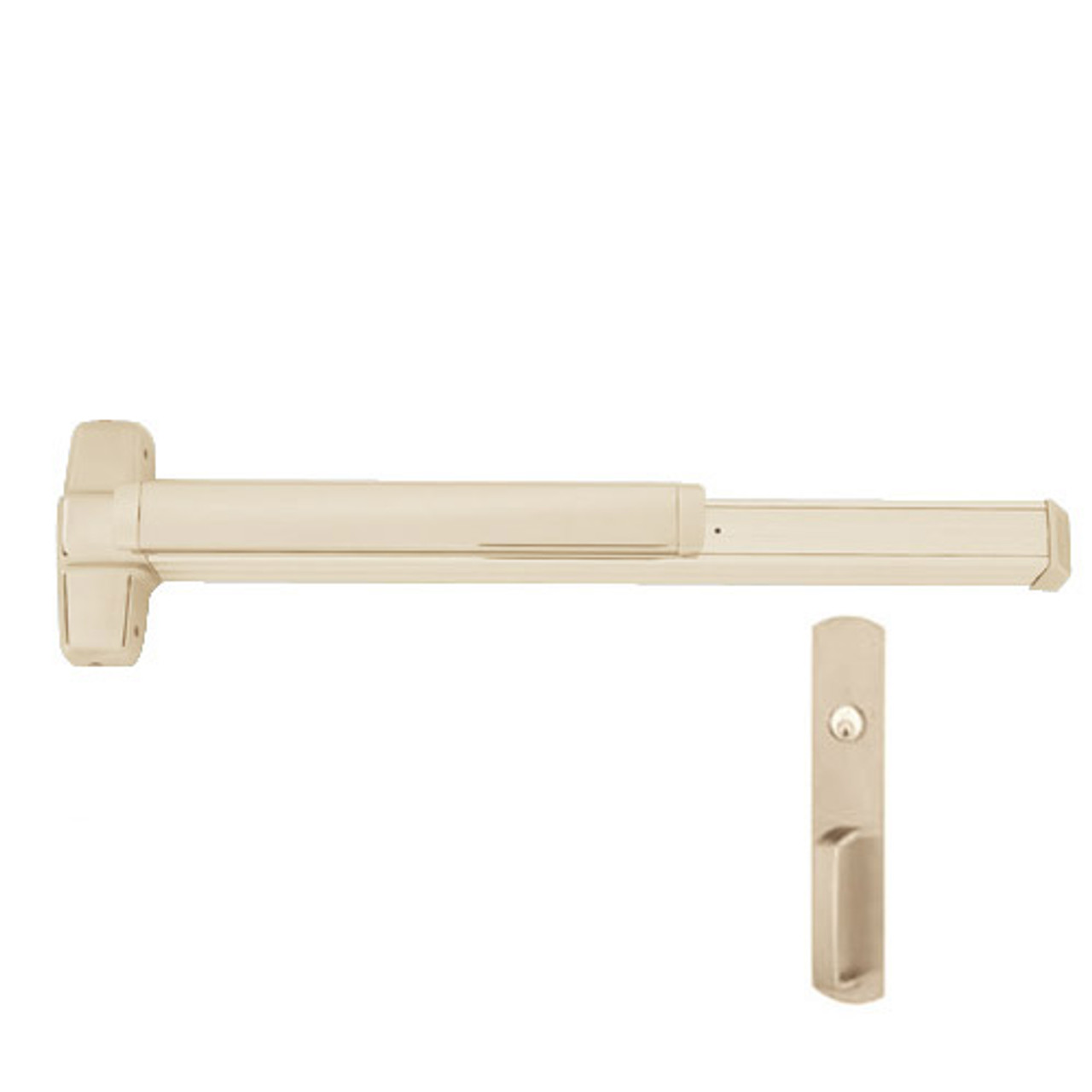 QEL9847WDC-NL-US4-4 Von Duprin Exit Device with Quiet Electric Latch in Satin Brass