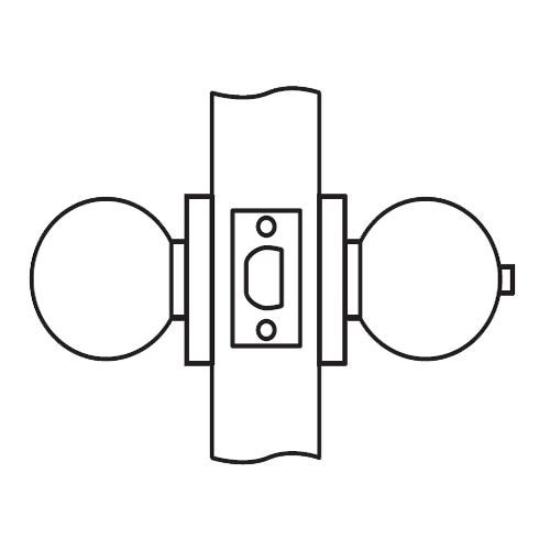 CK04-BE-04 Arrow Cylindrical Lock with Ball Knob Design in Satin Brass