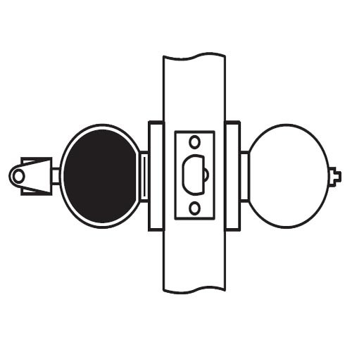 CK12-BE-04 Arrow Cylindrical Lock with Ball Knob Design in Satin Brass