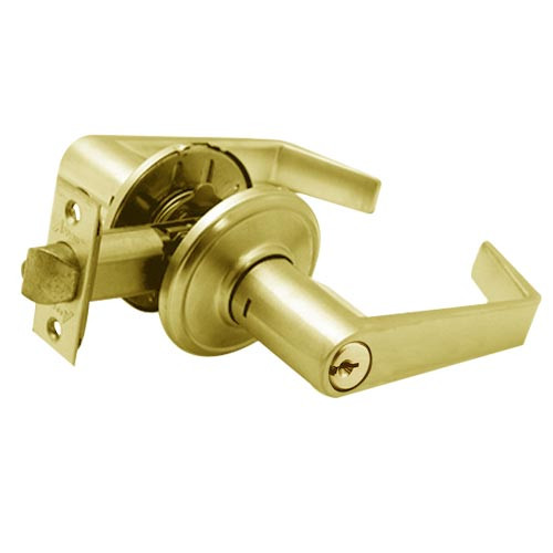 CL12-SC-03 Arrow Cylindrical Lock with Solar Lever Design in Bright Brass