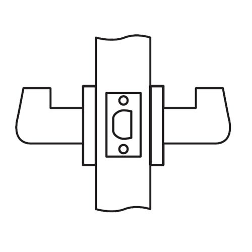 CL01-OC-04-LHR Arrow Cylindrical Lock with Orion Lever Design in Satin Brass