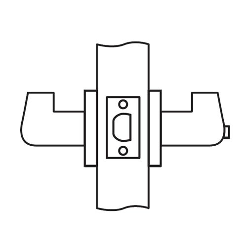 CL04-LC-04-LHR Arrow Cylindrical Lock with Lunar Lever Design in Satin Brass