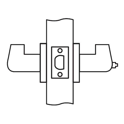 CL02-LC-03-RHR Arrow Cylindrical Lock with Lunar Lever Design in Bright Brass