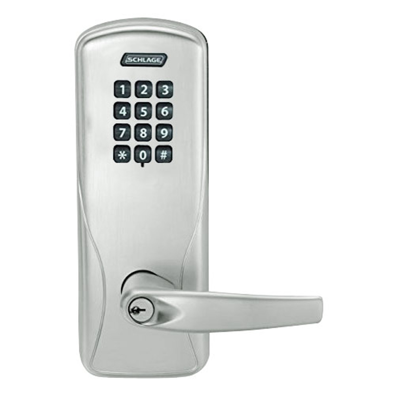 CO200-CY-70-KP-ATH-PD-619 Schlage Standalone Cylindrical Electronic Keypad locks in Satin Nickel