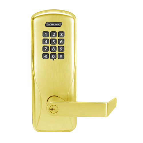 CO200-CY-50-KP-RHO-PD-605 Schlage Standalone Cylindrical Electronic Keypad locks in Bright Brass