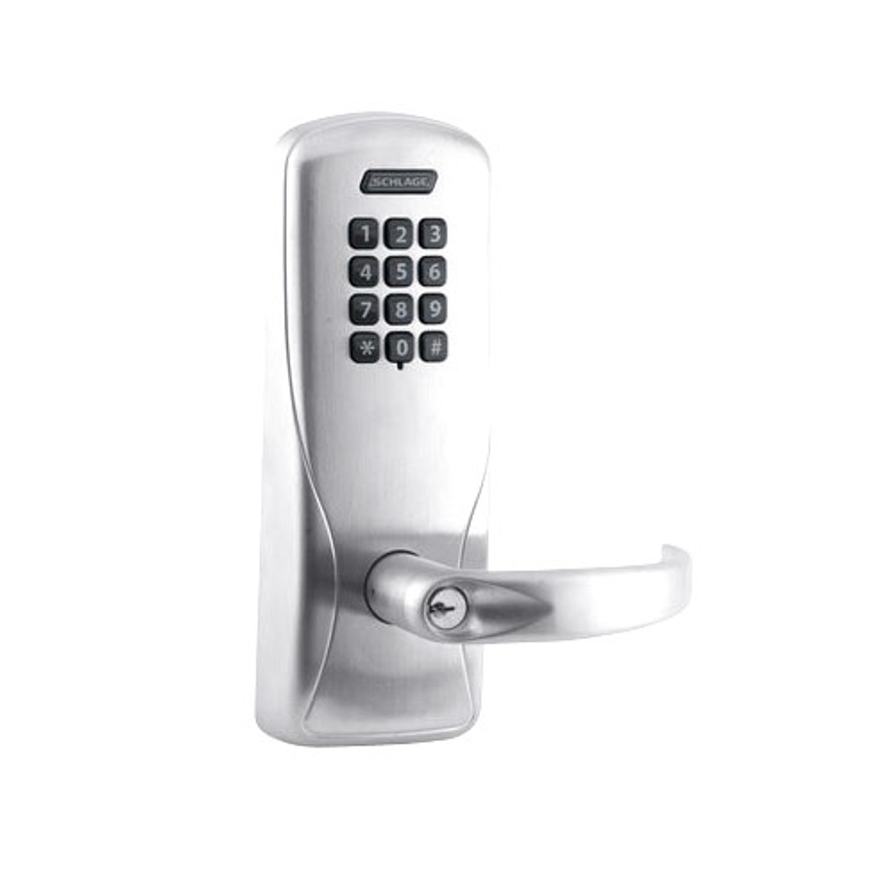 CO200-CY-50-KP-SPA-PD-626 Schlage Standalone Cylindrical Electronic Keypad locks in Satin Chrome