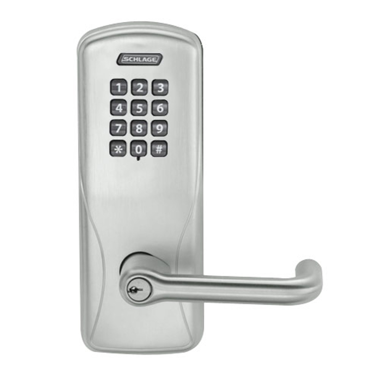 CO200-CY-70-KP-TLR-PD-619 Schlage Standalone Cylindrical Electronic Keypad locks in Satin Nickel