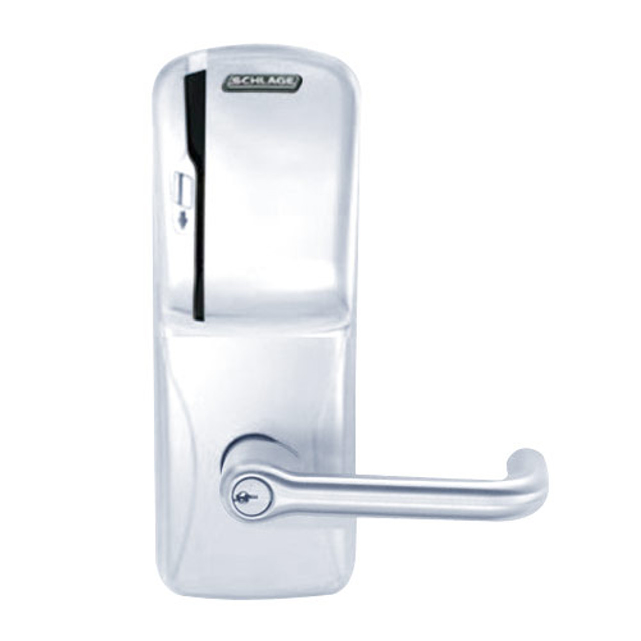 CO200-MD-40-MS-TLR-PD-625 Mortise Deadbolt Standalone Electronic Magnetic Stripe Locks in Bright Chrome